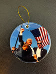 Trump "Fight" Christmas Ornament (Ceramic)