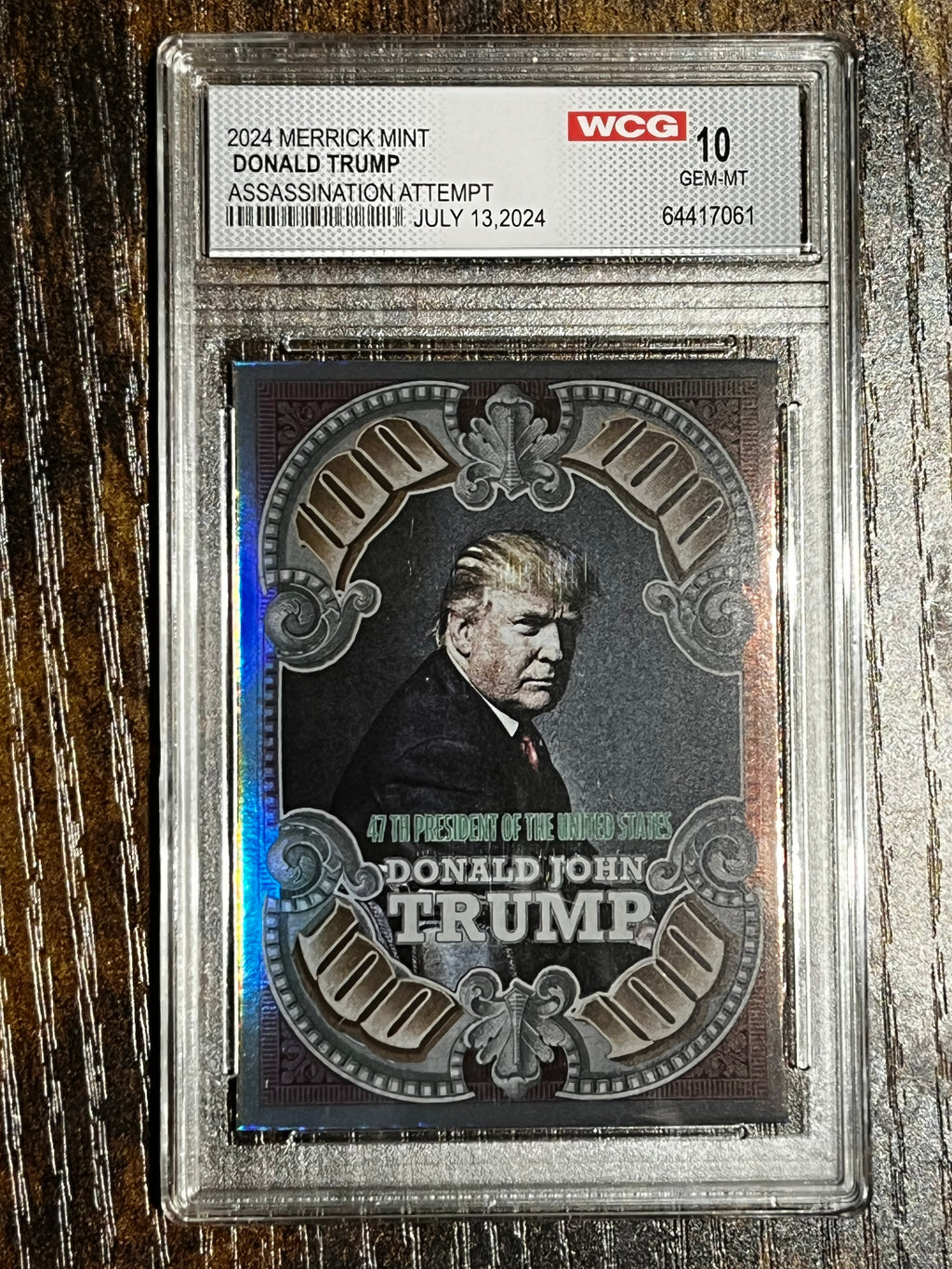 "47th President of the United States" Trump Collector's Card