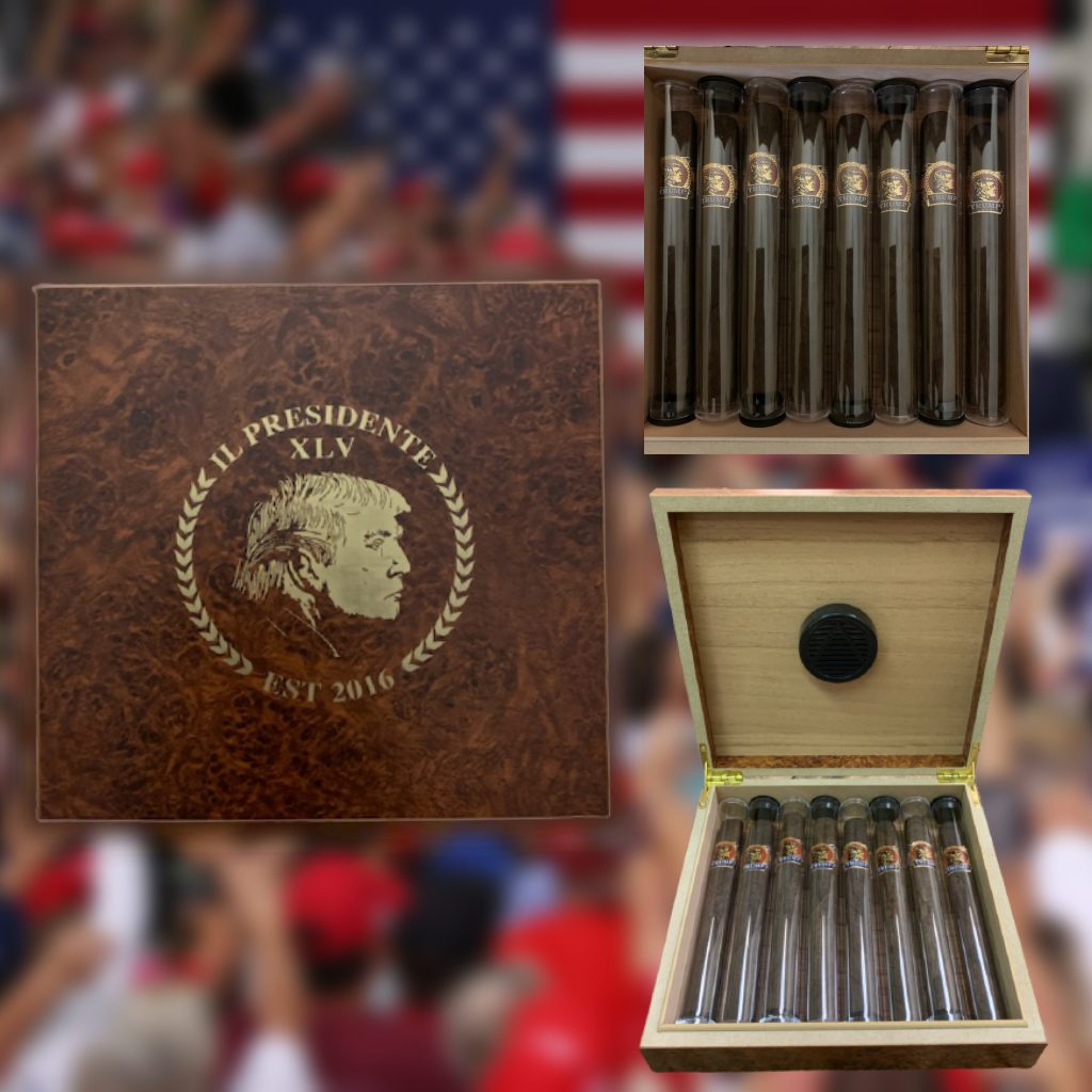 LIMITED: Historic Trump 2016 Desktop Humidor + 8 Premium Trump Cigars